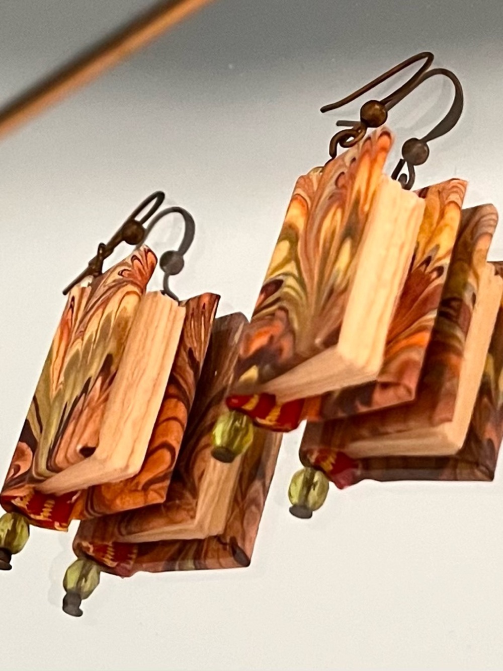 Handmade Book Earrings - Picture 2 of 3